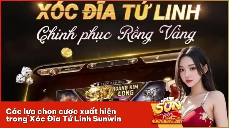 Các lựa chọn cược xuất hiện trong Xóc Đĩa Tứ Linh Sunwin