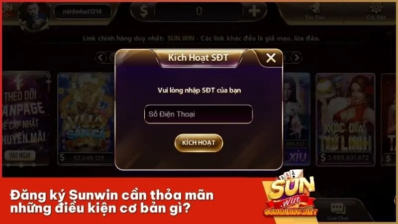 Đăng ký Sunwin cần thỏa mãn những điều kiện cơ bản gì?