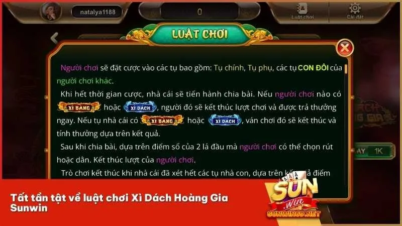 Tất tần tật về luật chơi Xì Dách Hoàng Gia Sunwin