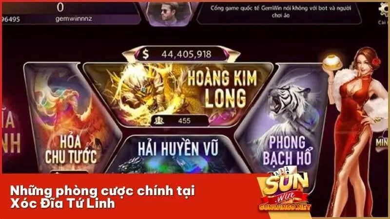 Những phòng cược chính tại Xóc Đĩa Tứ Linh