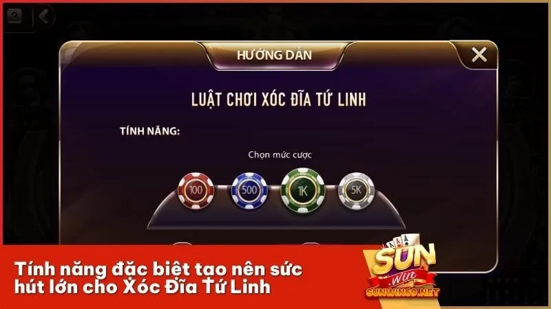 Tính năng đặc biệt tạo nên sức hút lớn cho Xóc Đĩa Tứ Linh